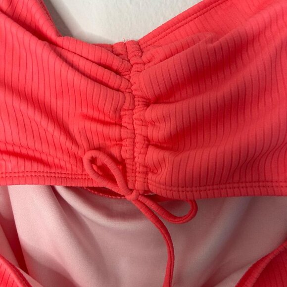 Neon Pink Ribbed Monokini with Removable Strap - Picture 7 of 7